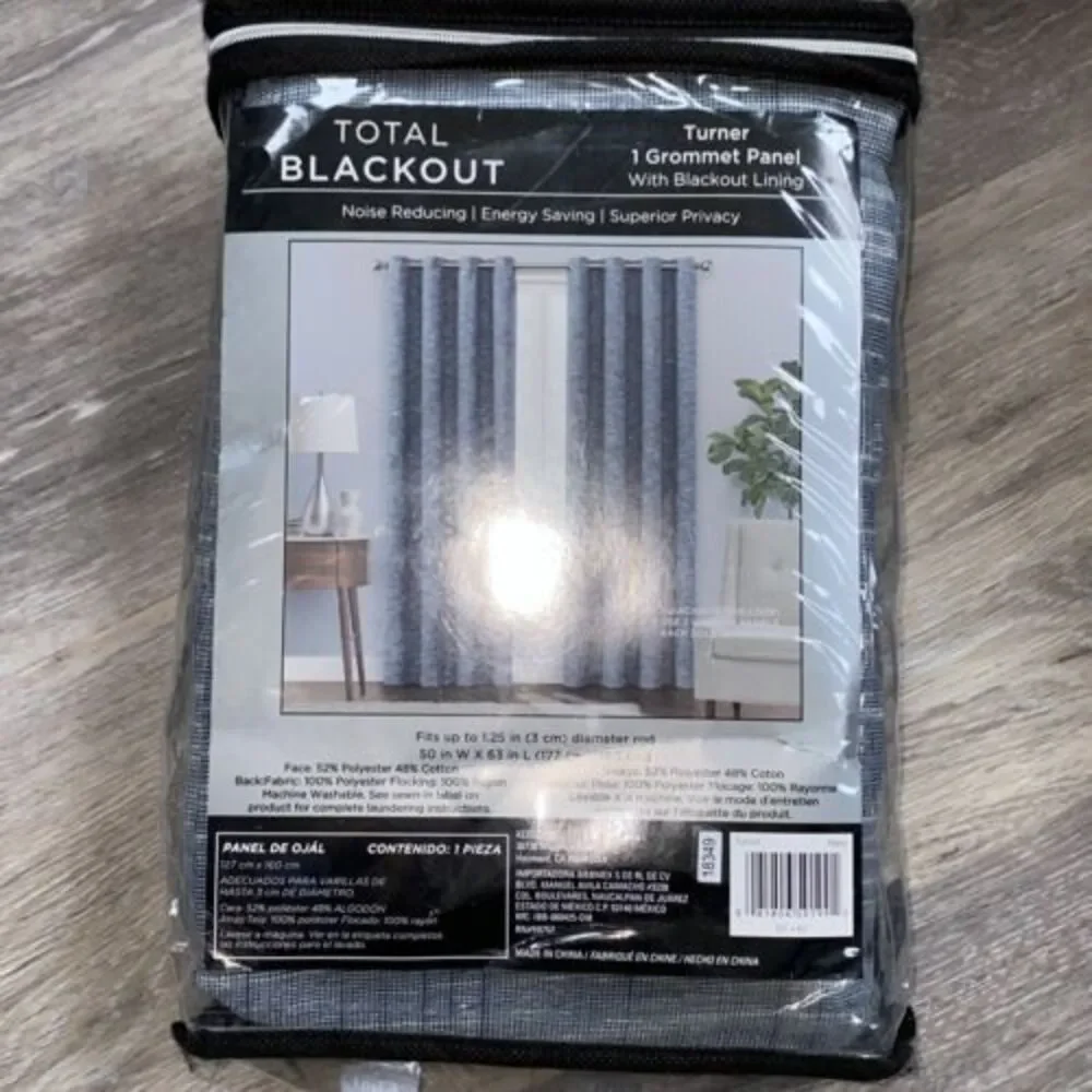 Total Blackout Turner Grommet Panel Blackout Lining 50 In x 84 In Navy ONE PANEL